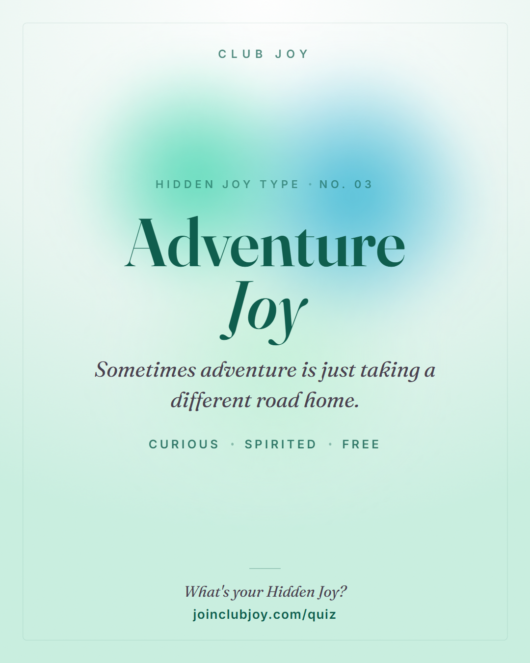 Adventure Joy card from Club Joy