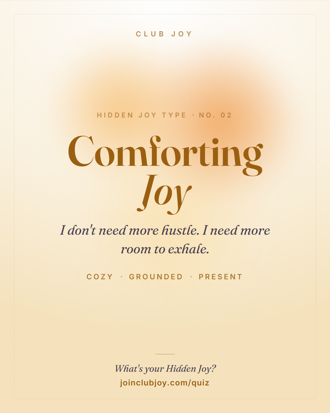 Comforting Joy card from Club Joy