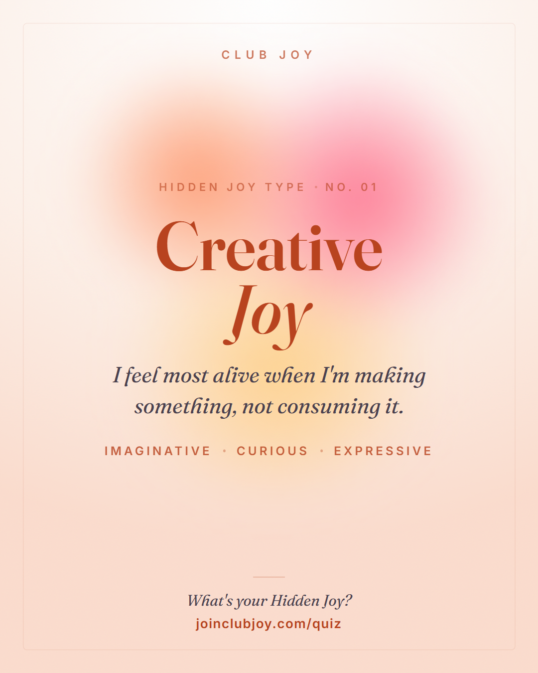 Creative Joy card from Club Joy