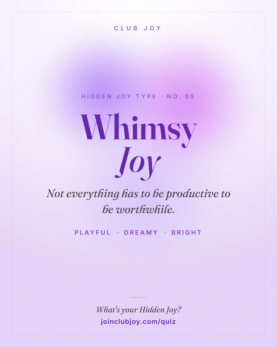 Whimsy Joy card from Club Joy